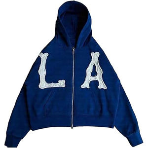 Sudadera con capucha y cremallera para hombre, estilo lavado ácido, tendencia 2025, ropa urbana personalizada, calidad premium, moda digital, proveedor mayorista OEM - Product Image 1