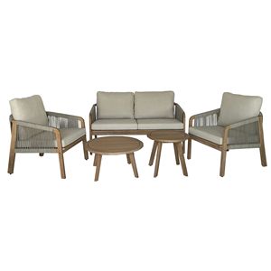 Juego de Sofá de Madera Maciza Ecológico con Mesa de Centro para Uso en Exteriores, Color y Logotipo Personalizables, Alta Calidad - Product Image 2