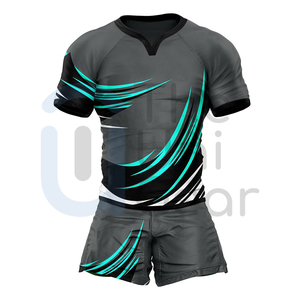 Alta calidad Unisex transpirable 100% poliéster Rugby Jersey pantalones cortos uniformes conjuntos ropa deportiva Jerseys Kit al por mayor - Product Image 5