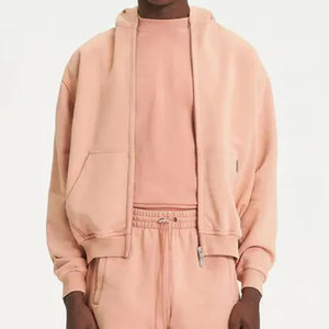 Sweat à capuche thermique d'hiver pour homme 2024, 100 % coton français, de haute qualité, coupe oversize, uni, épais, en polaire, personnalisable - Product Image 2