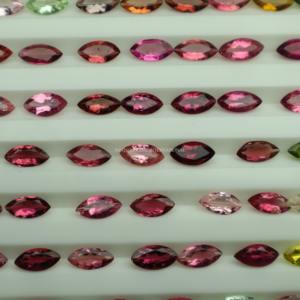 Premium Natural Multi Color 4x8mm Marquesa Corte Turmalina Piedras Pulidas 250 Quilates Lote al por mayor para la fabricación de joyas - Product Image 5