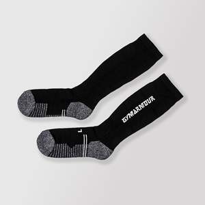Black Sporty Bamboo Weight Lifting <b>Socks</b> Comfortable Breathable Cushioned Print Antibacterial Sweat-Wicking for Autumn Cycling - Product Image 2
