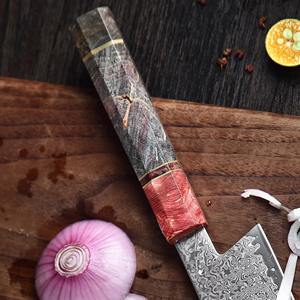 มีดเชฟทำมือแบบกำหนดเองพร้อมด้ามไม้เหล็กดามัสกัสมีดหั่นทำครัวของขวัญที่ดีที่สุดสำหรับเขาและเธอ - Product Image 4