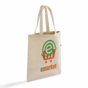 Customizable Classic Cotton Tote Bag emarket logo Printed Recycled Fabric Carry Bag For <b>Repeat</b> Use Big Branded Smart packaging - Product Image 3
