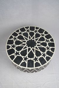 Table basse élégante en incrustation d'os avec incrustation de résine blanche, table centrale de luxe, meubles - Product Image 6