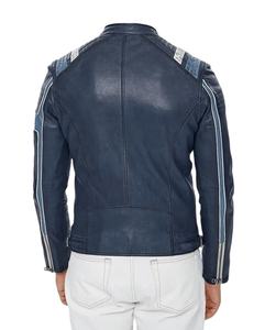Chaqueta de Cuero para Hombre, Talla Grande, Azul, de Invierno, OEM, Gruesa, Cortavientos, Estilo Motero, Marca HI 2026 - Product Image 3