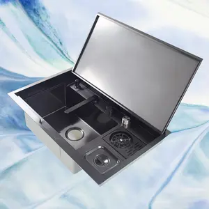 Nano kitchen 304 stainless steel handmade small sink single tank basin sink wholesale from China factory