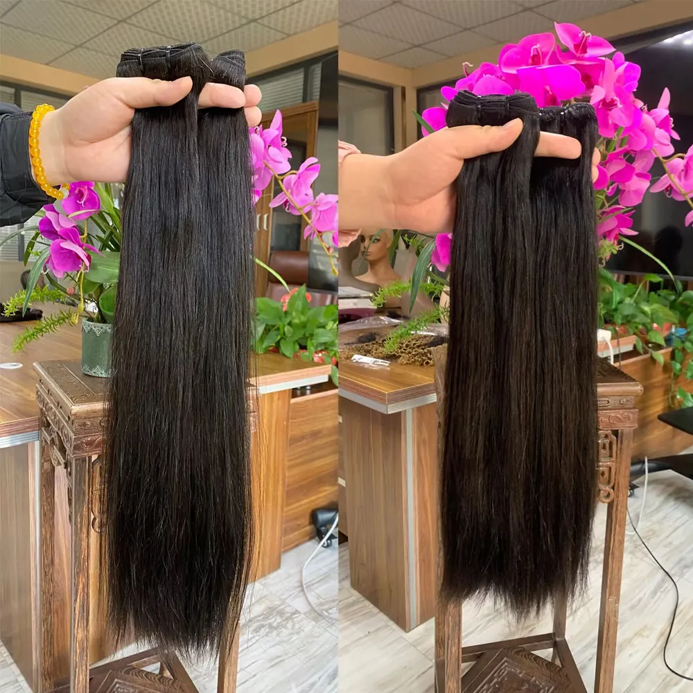 12A Super Double Drawn Hair Bundles Raw Vietnamese Human Hair Bundles Unprocessed Bone Straight Hair Extension