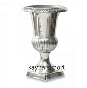 Vase à fleurs en métal aluminium de forme longue Design élégant nickelé pour le sol de la table, la maison et le jardin Décoration pour la plantation - Product Image 6