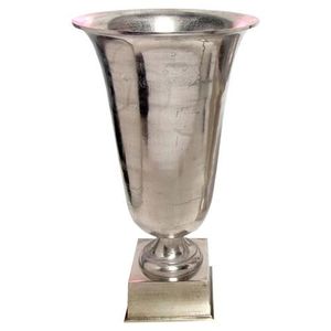 Vase à fleurs en métal argenté antique, vase trompette de table pour décoration de mariage, cérémonie, style côtier, centre de table - Product Image 3