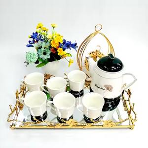 Nouvelle collection, plateau de service en métal artisanal, style classique moderne, forme rectangulaire, pour le Ramadan, les fêtes, les mariages - Product Image 5