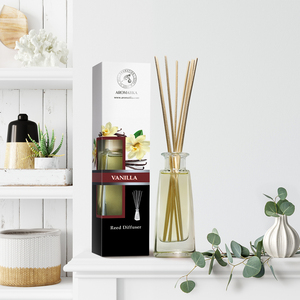 Diffuseur à bâtonnets Aromatika Vanille 100ml avec un arôme doux et chaud, parfum d'ambiance longue durée pour une pièce chaleureuse - Product Image 4
