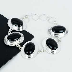 Black Onyx Gemstone <b>Bracelet</b>, 925 Sterling Silver <b>Bracelet</b>, Gemstone <b>Bracelet</b>, Popular Gemstone <b>Bracelet</b>, Silver Jewelry, - Product Image 3