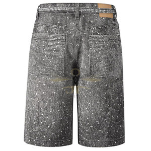 Prix de gros Short en strass décontracté pour l'extérieur Logo personnalisé Short en strass surdimensionné léger pour homme - Product Image 2