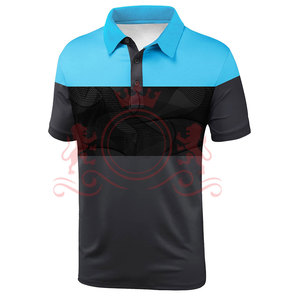 New Arrival Black Blue Polo Shirt <b>Colour</b> Block Design Soft Performance Fabric Short Sleeve Active Casual Wear - Product Image 3