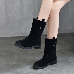 Bottes hautes chic pour femmes, confortables, à bout rond, à enfiler, pour le quotidien, sexy, au-dessus du genou - Product Image 2