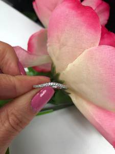 Diamant mariage rehausseur garde bande or blanc garde rehausseur pour les femmes 0.20 Ct diamant bague assortie bande 14k 18k or blanc - Product Image 4