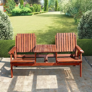 Banco de Patio de estilo de granja moderno personalizado de alta calidad, muebles de exterior de madera maciza resistentes al agua para hoteles, parques, villas - Product Image 1