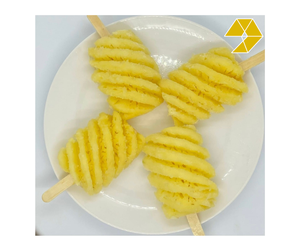 Bâtonnets d'ananas surgelés biologiques, coupés en pointes, emballés sous vide, parfaits pour les brochettes, production de friandises surgelées, gamme d'ananas surgelés du Vietnam - Product Image 1