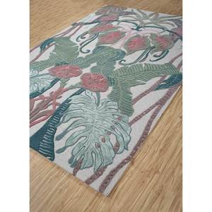 Tapis Hacienda Ivory classique en jacquard floral, tufté à la main, en laine et viscose, 10 mm, rectangulaire, pour la maison, le couloir, le salon - Product Image 2