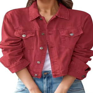 Veste en toile pour femme 2025, haute qualité, coupe ajustée, design durable, style usé et déchiré, saison hiver - Product Image 5