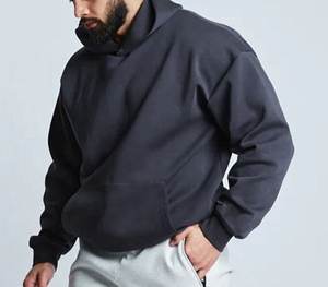 Sweat à capuche pour homme avec logo personnalisé, meilleur prix, coton de haute qualité, molleton respirant, tissage tricoté, couleur unie, meilleure vente pour le streetwear - Product Image 5