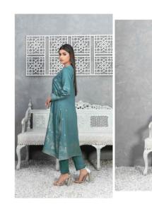 Haute qualité dames modeste mode Salwar Kameez hiver agrafe imprimé fleuri droite naturel Broshia Banarsi tissu robe - Product Image 4