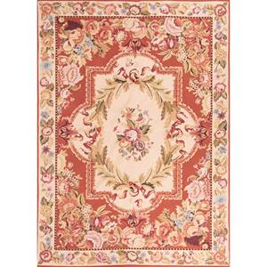 Tapiz y Arte Mural de Lana con Patrón Floral Rosa y Morado para Decoración del Hogar por Jaipur Rugs US - Product Image 1