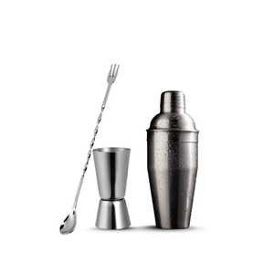 Kit de 3 shakers à cocktail en acier inoxydable comprenant des outils de mesure de la cheville du shaker intégré - Product Image 1