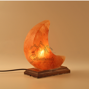 Fabricación profesional de lámparas de sal del Himalaya Artesanías naturales de buena calidad más vendidas en forma de luna de Pakistán - Product Image 5