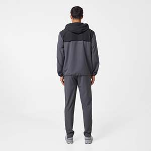 Vente en gros Ensembles deux pièces zippés à capuche et à manches longues en coton uni avec logo personnalisé pour hommes - Product Image 4