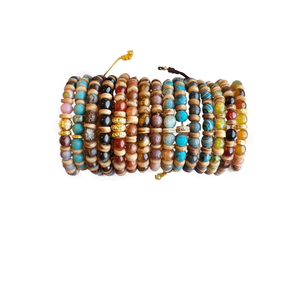 Colorful Natural <b>Stone</b> <b>Beaded</b> Bracelets with Gold Accents Trendy Resale Appeal Fashion Accessory - Product Image 2