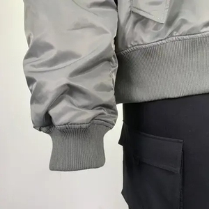 Customized Logo Men's Canvas Stand Collar Bomber <b>Jacket</b>-Autumn Winter Casual <b>Slim</b> <b>Fit</b> OEM Service - Product Image 5