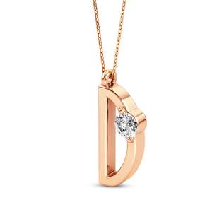 Classic Chic Distinction Lab Grown Diamond Alphabet <b>Initial</b> D Pendant 925 Sterling <b>Silver</b> <b>Silver</b> Plated Women's <b>Necklace</b> Jewelry - Product Image 2