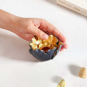 Bougeoirs en forme de bol en or noir sur mesure en gros pour Pâques, décoration de la maison, mariage, Noël, bougies décoratives - Product Image 4