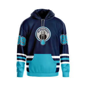 Sudadera con capucha 100% algodón para hombre logotipo personalizado bordado Sublima cordones estilo invierno hielo uniforme - Product Image 6