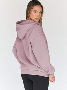 Chaquetas informales de moda de otoño con cremallera y capucha de gran tamaño para mujer Sudaderas de punto transpirables para invierno - Product Image 2