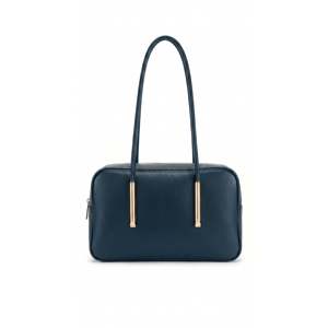 Borsa a Spalla Strutturata in Vera Pelle Dollaro con Catena e Chiusura a Cerniera, Made in Italy - Product Image 2