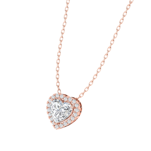 Cadena de Caja de 18 Pulgadas Chapada en Oro, Rodio, Oro Amarillo y Oro Rosa con Colgante de Piedra Preciosa de Circonita Cúbica con Corte de Corazón de 21 Piedras - Product Image 6