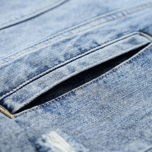 Venta al por mayor de chaquetas de mezclilla baratas de los hombres chaquetas de mezclilla clásicas cómodas de los hombres chaqueta de calidad superior de los hombres personalizados súper rasgados - Product Image 4