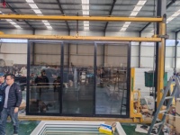 Fenêtres et portes coulissantes en aluminium à double vitrage teinté, résistantes aux ouragans, design moderne pour maison