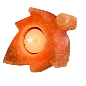 Lampe de sel de l'Himalaya artisanale haut de gamme pour la relaxation à domicile, porte-bougie chauffe-plat, en cristal naturel durable, éclairage d'ambiance - Product Image 2
