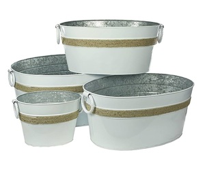 Jardinière en métal fabriquée à la main sur mesure grand seau de créateur pot de plantes jardinières galvanisées disponibles à prix réduit - Product Image 3