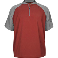 Veste de baseball unisexe à fermeture éclair 1/4, tissée, à manches évasées, motif uni enduit, col montant, pour adulte, avec logo avant sur la cage, séchage rapide