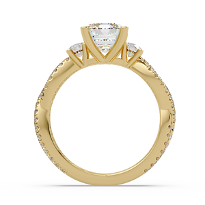 14K Pure Gold <b>Emerald</b> Cut Lab Grown Diamond 2.00 Ct IGI Certified Twisted Pave set Engagement <b>Rings</b> Wedding <b>Rings</b> women Jewelry - Product Image 4