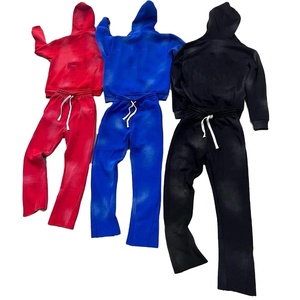 บริการ OEM ชุดวอร์มผู้ชายสไตล์วินเทจสำหรับฤดูร้อน  รับผลิตตามแบบ พร้อมสกรีนโลโก้แบรนด์  สีและขนาดตามสั่ง ไซส์พลัส ผ้าฝ้าย 100% - Product Image 1