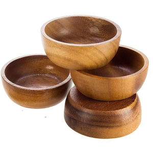 Handmade Customized <b>Wooden</b> <b>Bowls</b> For Serving Mixing Salad Soup Sustainable Acacia Wood Salad <b>Bowl</b> with custom size and logo - Product Image 3