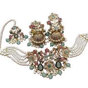 Joyería Shaadi nupcial pakistaní de 18 quilates de alta calidad, estilo indio de Bollywood, moda chapada en oro para mujer, boda por AA IMPEX - Product Image 1