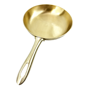 Brass Metal Fry <b>Pan</b> With Long Handle Gold Polish For Home Kitchen Cookware Stovetop Cooking <b>Pan</b> Durable Frying <b>Pans</b> - Product Image 4