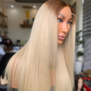 วิกผมคนเวียดนามสีวิกผมตรงลูกไม้ติดปิดด้วยเส้นผมธรรมชาติ HD บาง - Product Image 1